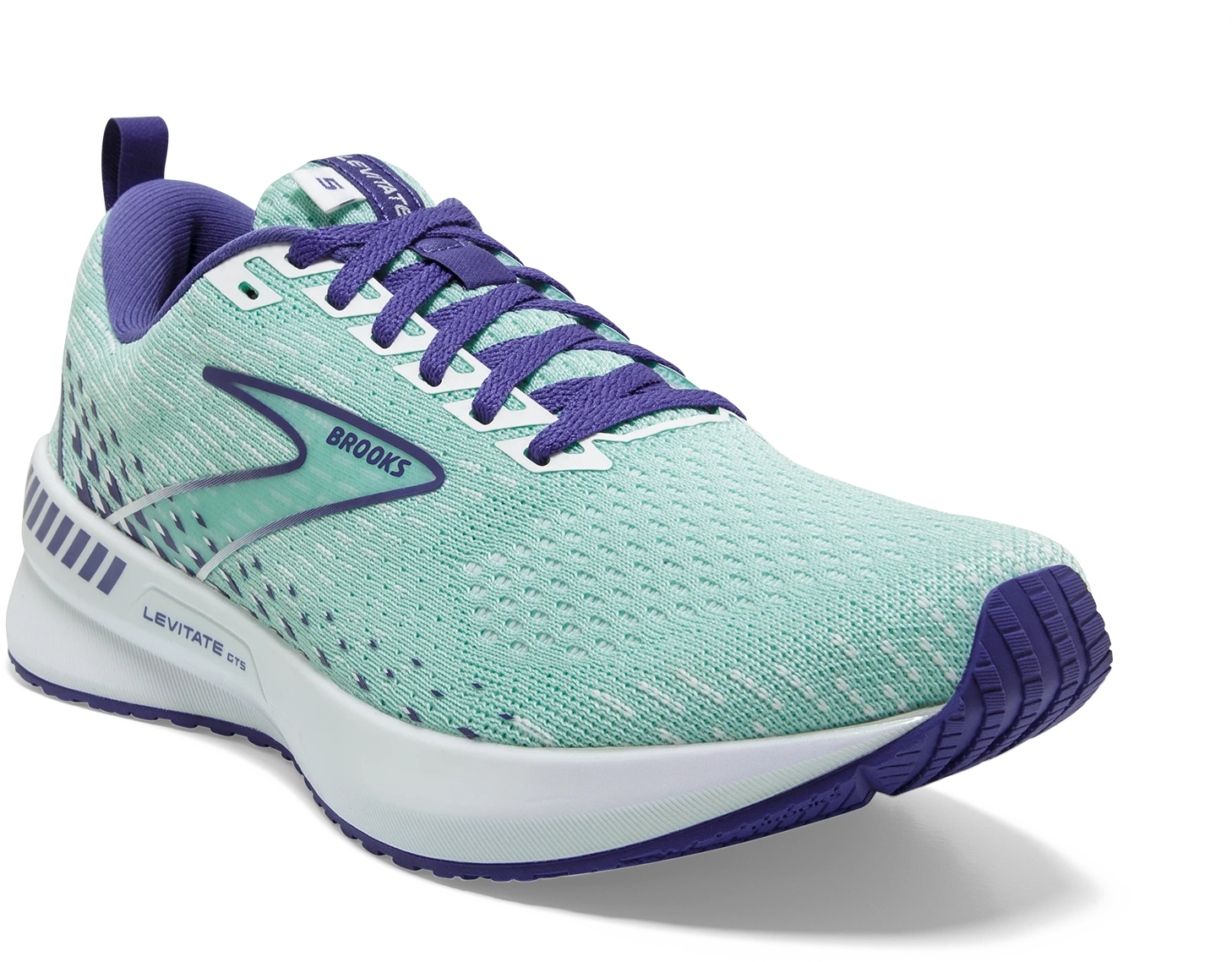 BROOKS Women's Levitate 5 GTS (382 - Yucca/Navy Blue/White) 5 BROOKS Women's Levitate 5 GTS (382 - Yucca/Navy Blue/White) - Image 3