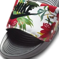 WMNS Nike Victori One Slide Print (White/Black-Siren Red) -Street Sneaker Shop NikeWVictoriOne White SirenRed AtomicGreen Black CN9676 1026
